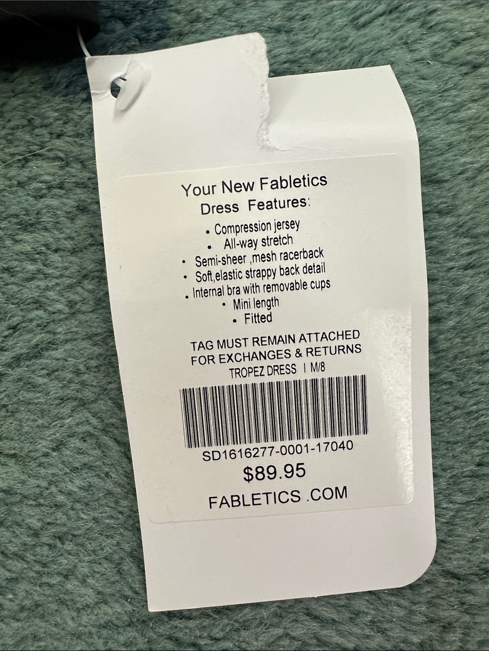 Fabletics Black Racerback Mesh-Panel Compression Dress - Picture 4 of 7
